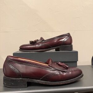 Bostonian Impression Men's Burgundy Leather Tassel Wingtip Loafer Shoe Size 9.5D